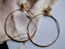 Load image into Gallery viewer, Extra large thin Gold Metal Hoop Clip On Earrings 4 inch
