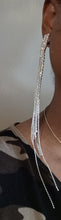 Load image into Gallery viewer, Handmade Runway Rhinestone Clip On Earrings - Extra Long 9"
