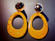 Load image into Gallery viewer, Chunky Handmade Acrylic Hoop Clip On Earrings yellow
