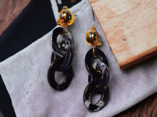 Load image into Gallery viewer, Small Handmade Acrylic Chain Clip On Earrings 2 inch
