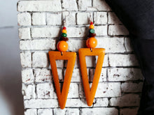 Load image into Gallery viewer, Handmade Natural Wood chunky boho Earrings (pierced ears)
