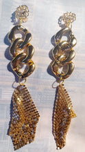 Load image into Gallery viewer, Handmade acrylic and Chain Clip On Earrings 4.5 inch
