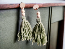 Load image into Gallery viewer, Clip on Handmade boho Yarn Tassel Earrings
