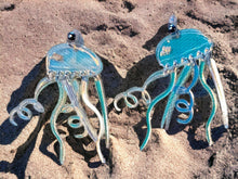 Load image into Gallery viewer, Abstract Pop Art Acrylic Statement Jellyfish Earrings (pierced ears)
