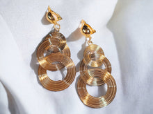 Load image into Gallery viewer, Abstract Wire Gold Metal Multi Hoop Clip On Earrings

