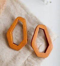 Load image into Gallery viewer, Abstract Vintage Wooden Stud Earrings
