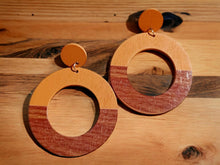 Load image into Gallery viewer, Minimalist Wooden Clip on Hoop Earrings
