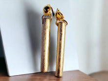 Load image into Gallery viewer, Minimalist Handmade light wooden bar  Dangle Clip on Earrings
