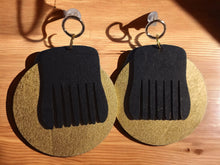 Load image into Gallery viewer, Handmade handpainted Wooden Afro Pick Earrings
