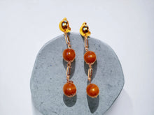 Load image into Gallery viewer, Handmade wooden Ball Dangle Clip On Earrings
