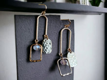 Load image into Gallery viewer, Handmade Gold Metal rustic minimalist Earrings (pierced ears)
