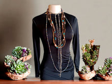 Load image into Gallery viewer, Vintage Boho Chunky bead and  Mixed Materials necklace set of 5

