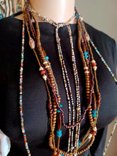 Load image into Gallery viewer, Vintage Boho Chunky bead and  Mixed Materials necklace set of 5
