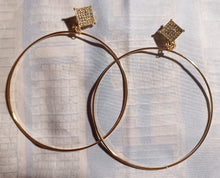 Load image into Gallery viewer, Extra large thin Gold Metal Hoop Clip On Earrings 4 inch

