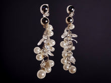 Load image into Gallery viewer, Handmade beaded faux pearl Grapevine Cluster Clip On Earrings
