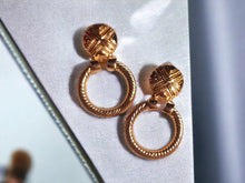 Load image into Gallery viewer, Small  Metal  doorknocker Hoop Clip On Earrings gold
