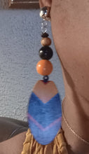 Load image into Gallery viewer, Handmade Wood boho design Clip On Dangle Earrings
