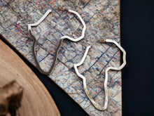 Load image into Gallery viewer, Africa Silhouette Hoop  Earrings
