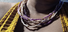 Load image into Gallery viewer, Vintage Multi strand bead collar necklace and custom clip on earrings set
