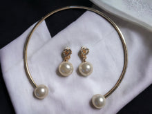 Load image into Gallery viewer, Large Classic Pearl Stud and Necklace Set  Clip On Earrings
