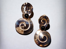 Load image into Gallery viewer, Vintage Handmade Abstract metal Dangle Earrings (pierced)
