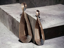 Load image into Gallery viewer, Extra Large Industrial Rustic Galvanized metal Abstract Earrings (pierced ears)
