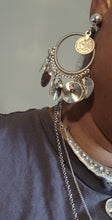 Load image into Gallery viewer, Boho coin layering necklace and  custom clip on earrings set

