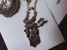 Load image into Gallery viewer, Avant Garde Rustic Collar Bib Necklace and Clip on Earrings

