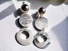 Load image into Gallery viewer, Handmade Chunky Acrylic Chain and wood Earrings Clip On 5 in

