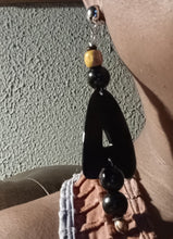 Load image into Gallery viewer, Handmade Acrylic and wood Pop Art A initial Clip On Earrings
