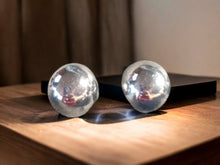 Load image into Gallery viewer, Large Metal Silver Ball Stud Clip On Earrings
