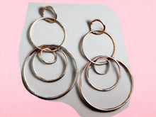 Load image into Gallery viewer, Handmade Gold Metal Multi Hoop Earrings (pierced ears)
