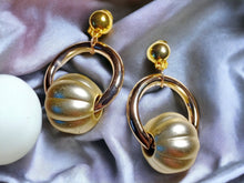 Load image into Gallery viewer, Handmade Chunky gold and silver acrylic Earrings Clip On 3 in
