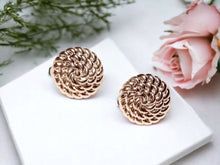 Load image into Gallery viewer, Silver Ball Rope Stud Clip On Earrings
