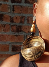 Load image into Gallery viewer, Rare Super Giant handmade Bamboo Fulani Basket Hoop Earrings 7 inch
