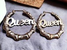 Load image into Gallery viewer, Extra large Queen Bamboo hoop Statement Earrings
