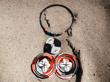Load image into Gallery viewer, Vintage Maasai Beaded Necklace Earring Set, Cowrie Shell Jewelry
