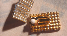 Load image into Gallery viewer, Square Crystal Stud Clip On Earrings gold
