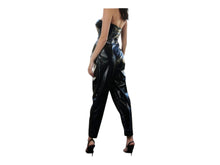 Load image into Gallery viewer, Vintage style faux patent leather jumpsuit New medium/Black
