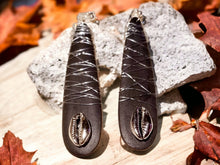 Load image into Gallery viewer, Handmade Afrocentric Wood and Wire Clip on Earrings #m511
