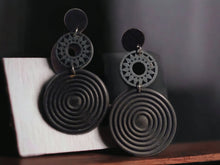 Load image into Gallery viewer, Natural Wood boho design Clip On Dangle Earrings
