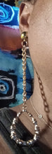 Load image into Gallery viewer, Handmade light Bamboo Hoop and chain clip on Earrings Gold
