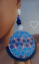 Load image into Gallery viewer, Handmade wood Abstract Tribals Geometric Design Earrings (Pierced ears) large size
