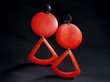 Load image into Gallery viewer, Natural Wood Geometric Design Earrings (Pierced ears)
