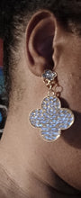 Load image into Gallery viewer, Glam Handmade Rhinestone Clip On Earrings silver
