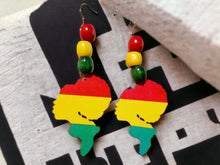 Load image into Gallery viewer, Handmade Wooden afrocentric  Earrings large
