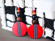 Load image into Gallery viewer, Natural Boho Style Wooden handmade Dangle Earrings (pierced ears)

