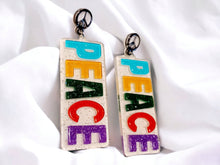 Load image into Gallery viewer, Abstract Pop Art Acrylic Peace Statement Earrings (pierced ears)

