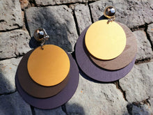 Load image into Gallery viewer, Natural Wood Multi Layer Clip On Dangle Earrings
