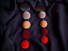 Load image into Gallery viewer, Handmade Velvet Ball Dangle Earrings pierced ears
